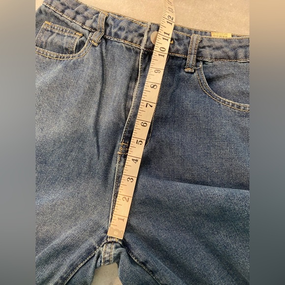 Dazy Size 8 High Waist Wide Leg Zip Up Cotton Blend Medium Wash Denim Jeans - Picture 7 of 11